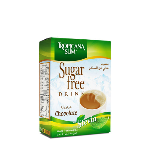 TROPICANA SLIM SUGAR FREE DRINK CHOCOLATE 12X10 SACHETS