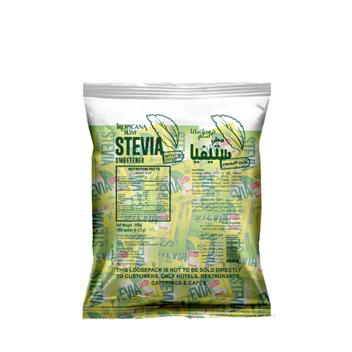 TROPICANA SLIM STEVIA SWEETENER CHROM LOOSEPACK 12X100 SACHETS
